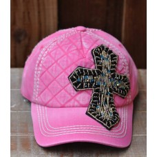 NWT Olive and Pique Multicolored Cross Quilted Front Hat  Pink  eb-62768094